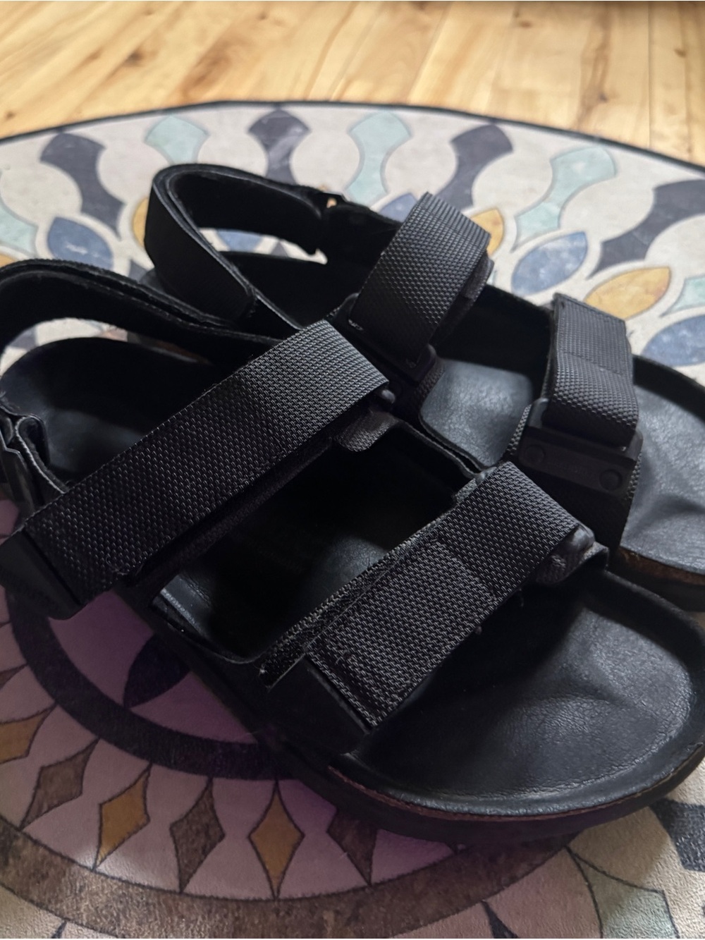 Birkenstock Black Men's Adjustable Strap Sandals